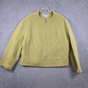 Carlisle Women's Full Zip Wool Cashmere Jacket Yellow / Mustard Size 18